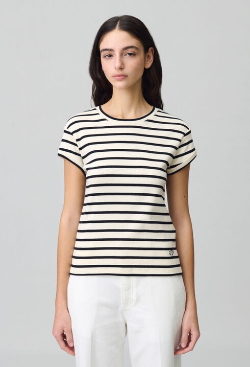 T-shirt manches courtes marinière