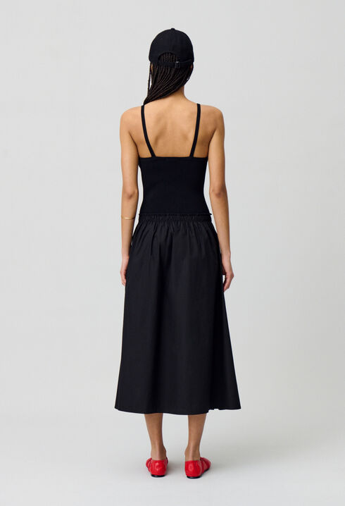 Midikleid mit gehäkeltem Brustteil