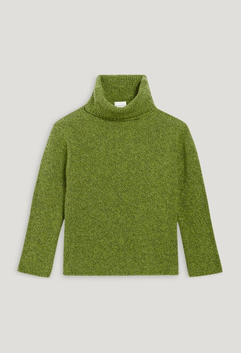 Matcha knitted polo neck jumper