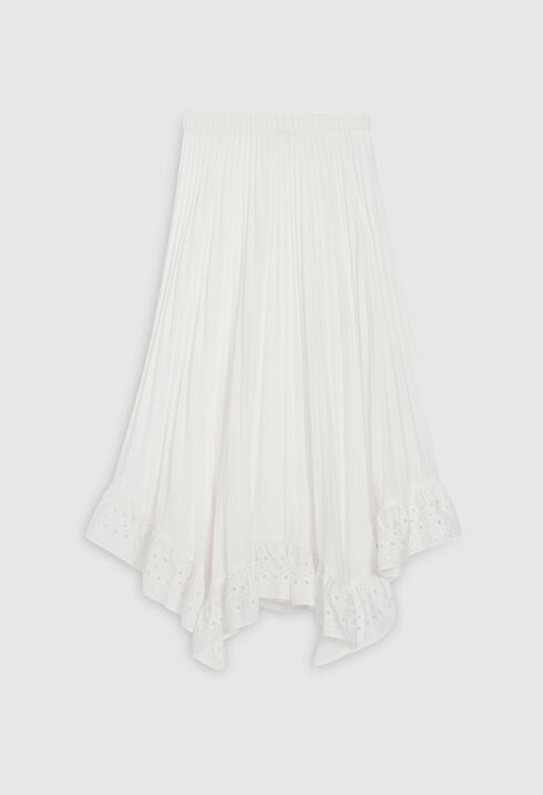 Off-white pleated mid-length skirt