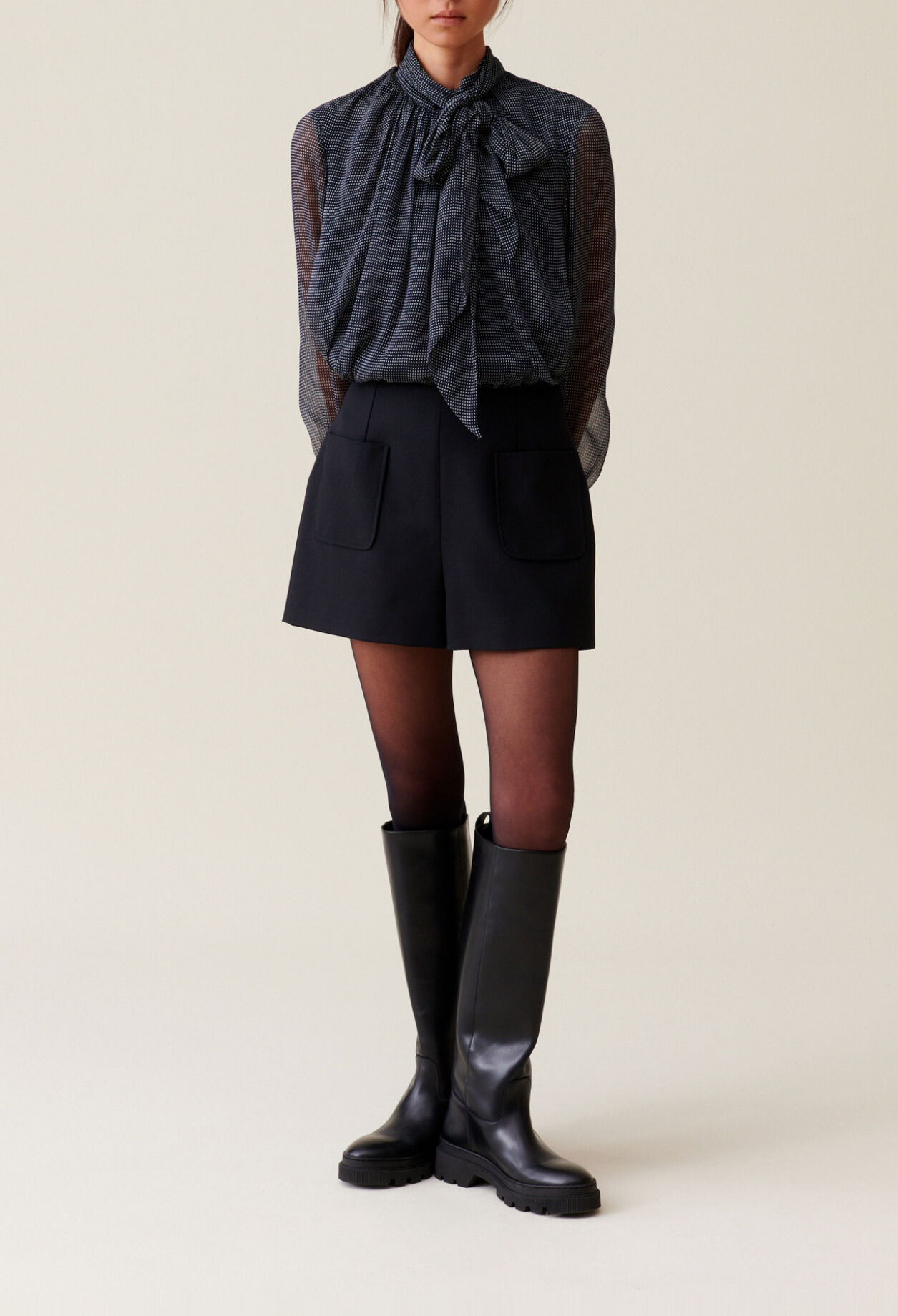 Black high-waisted shorts