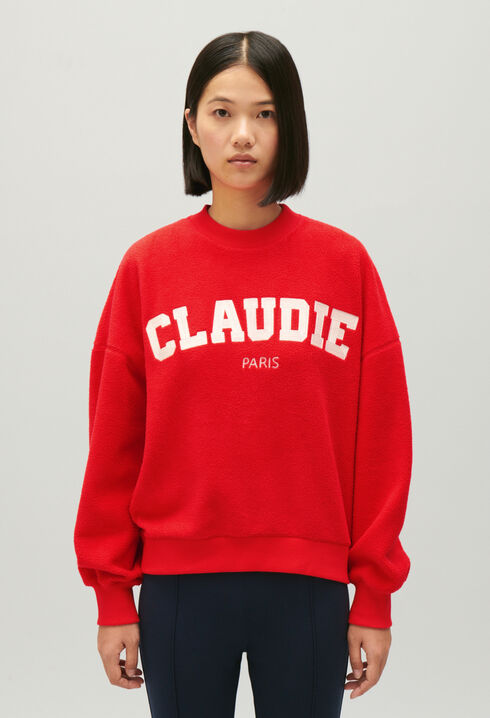 Sweatshirt polaire cerise