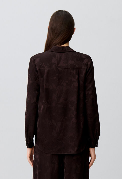 Gerade florale Jacquard-Bluse