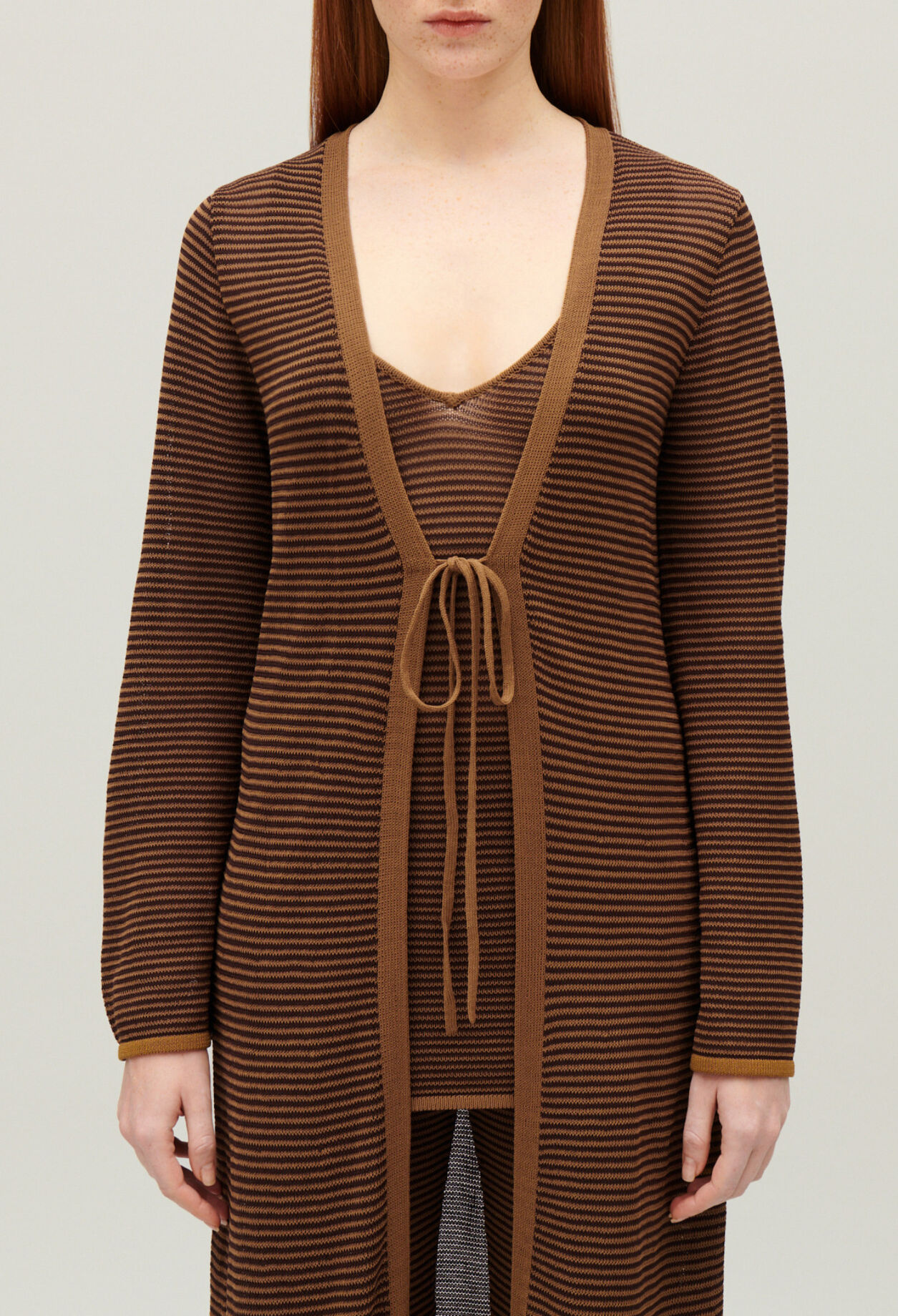 Cardigan long marron