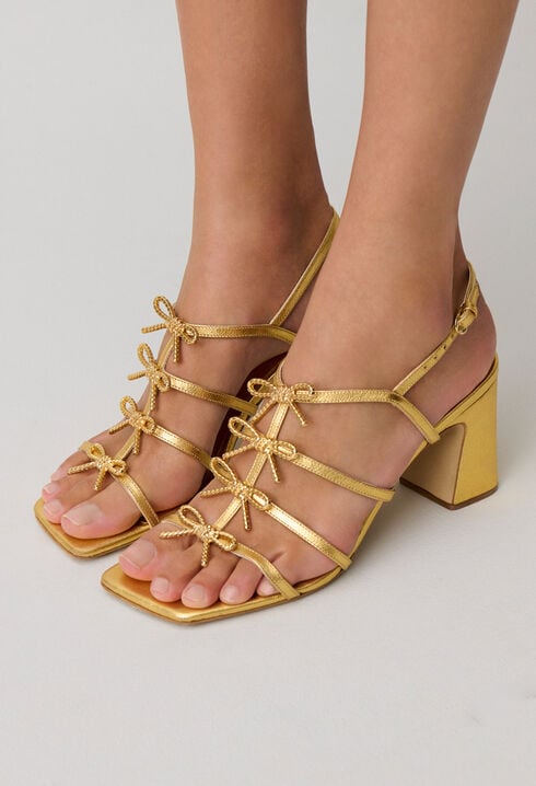 Ledersandalen mit Absatz