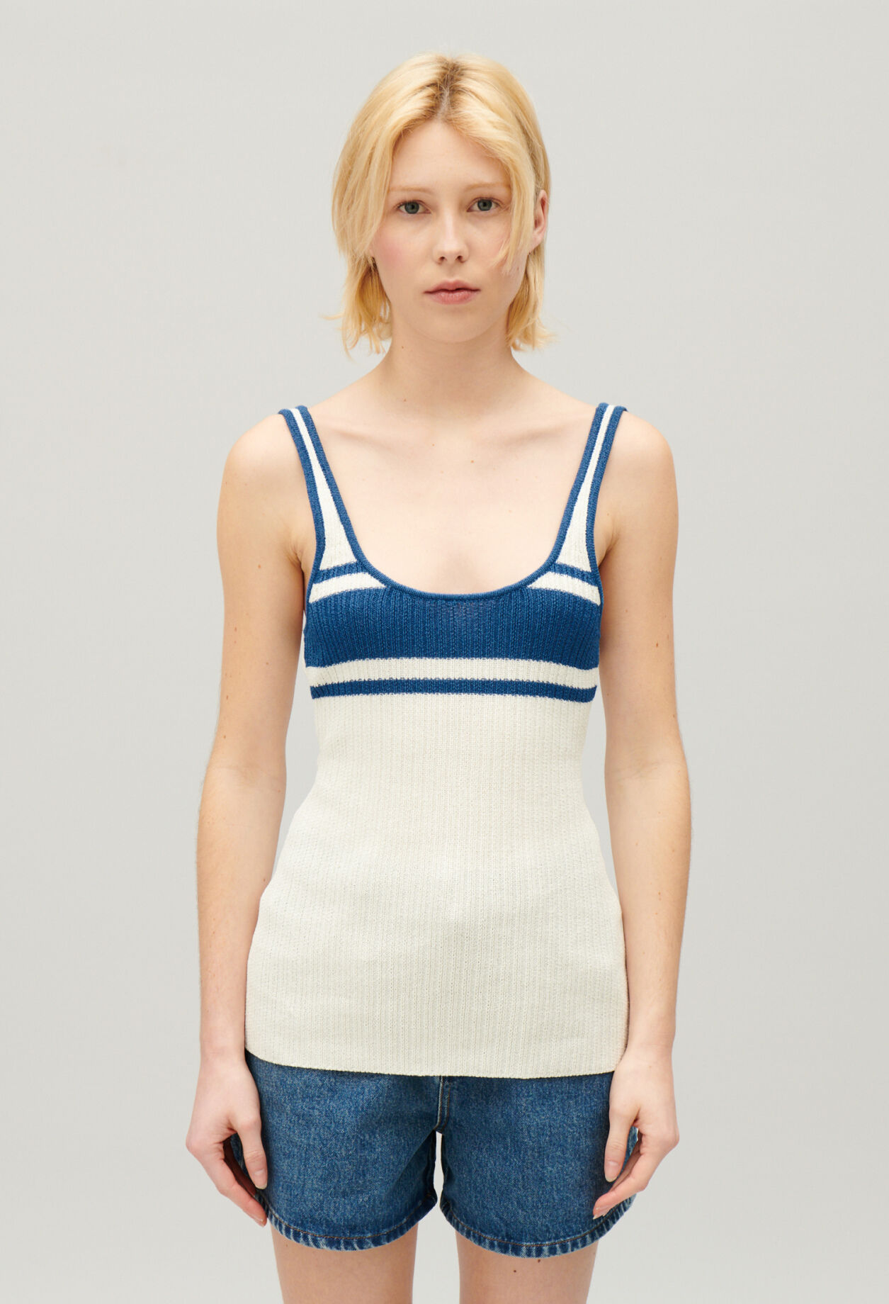 Cream knitted vest top