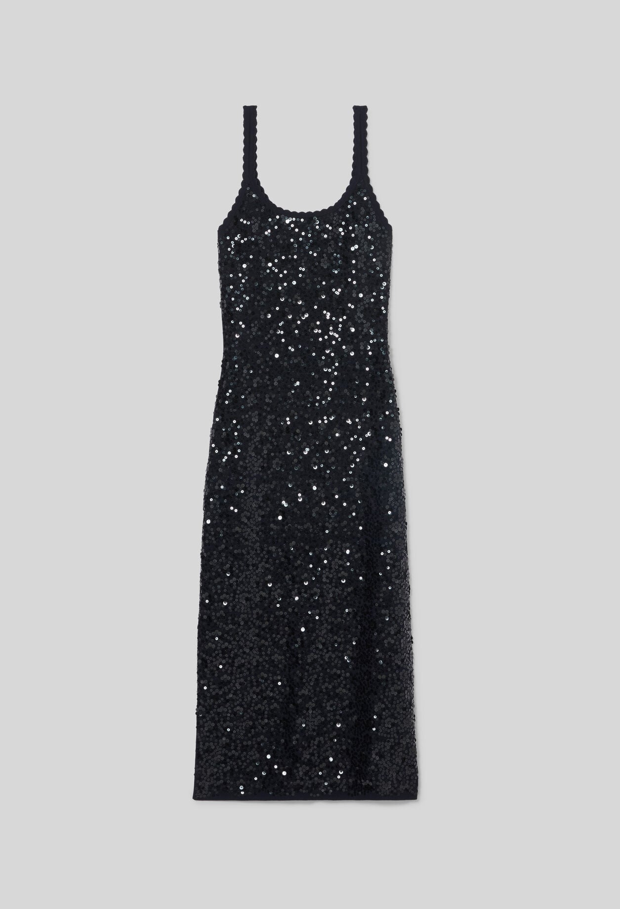 Langes Strickkleid mit Pailletten