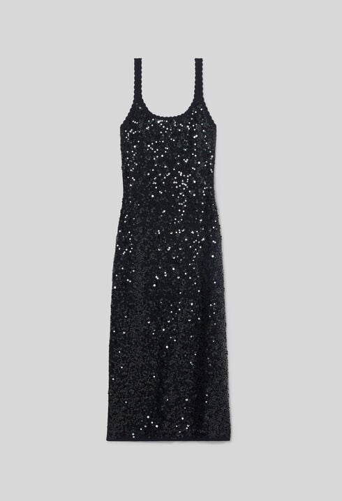Robe longue maille sequins
