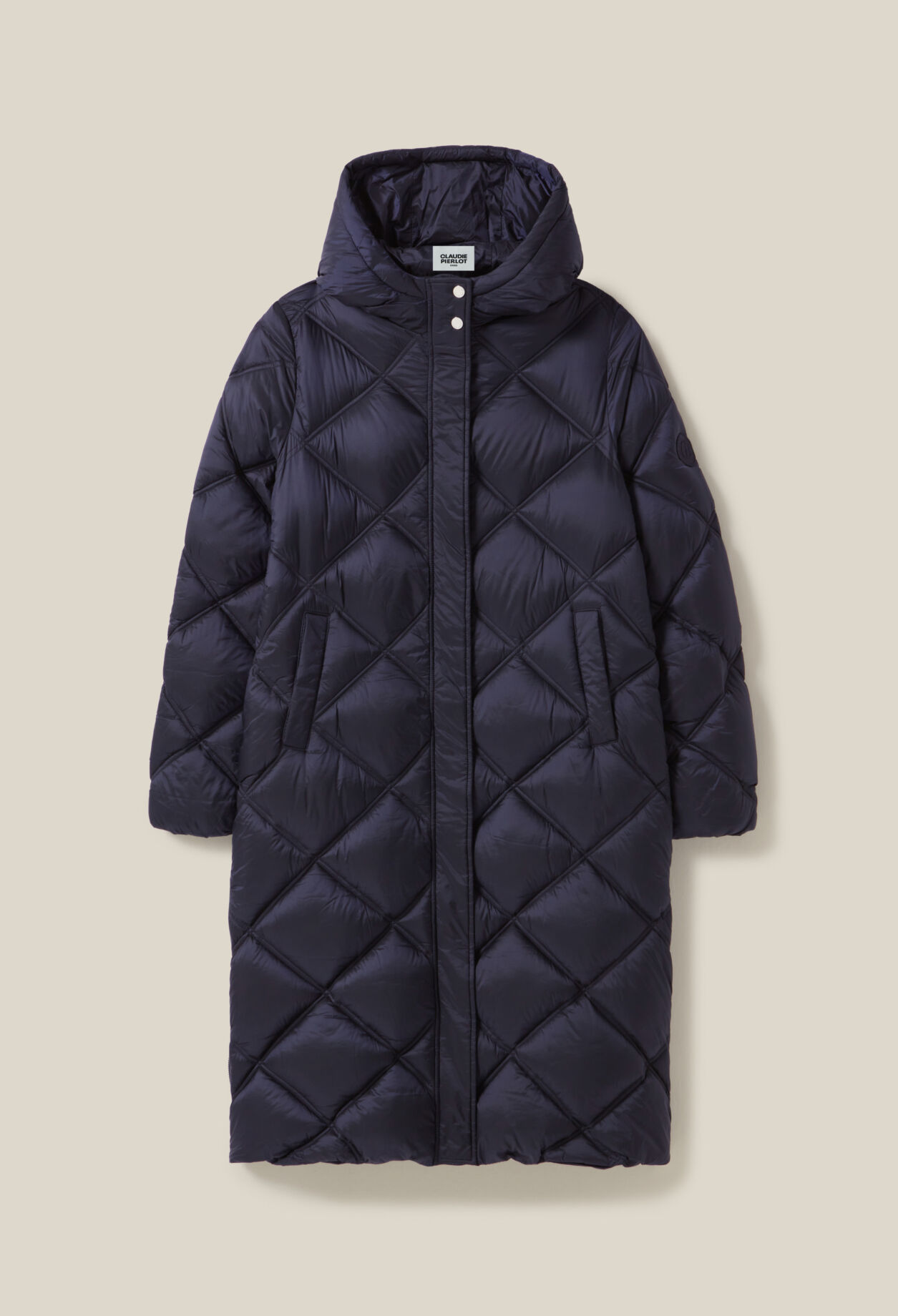 Lange Steppjacke Kapuze