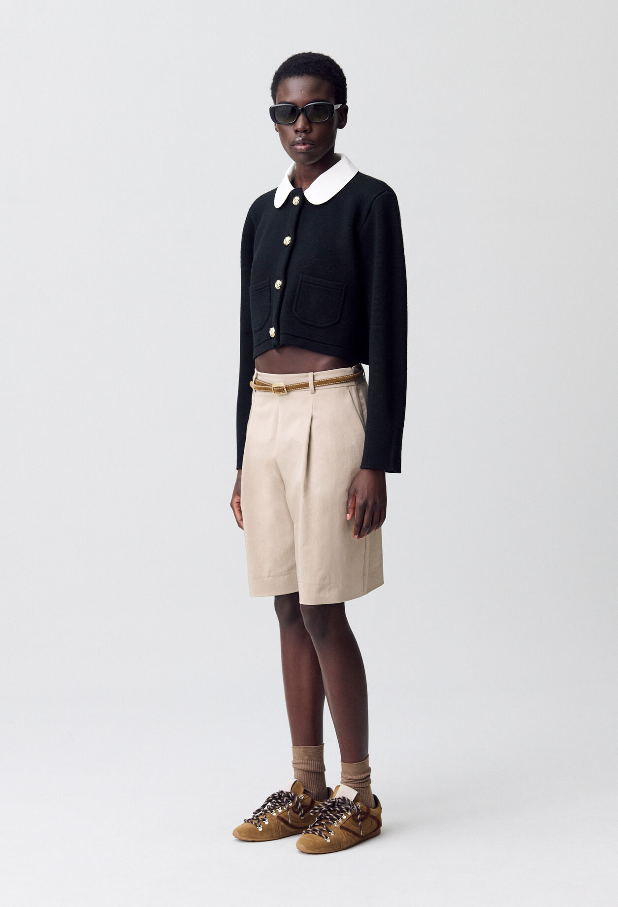 Cardigan court col amovible