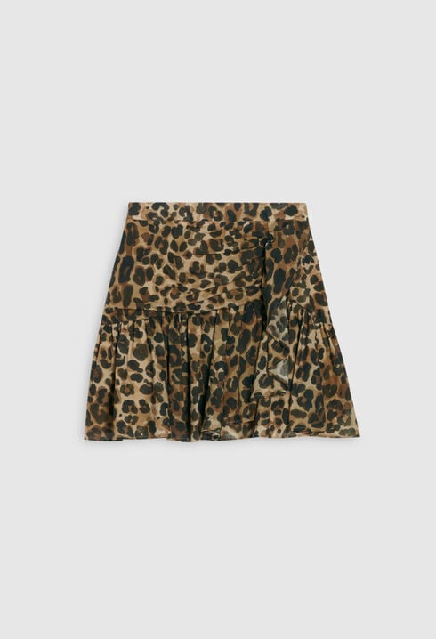 Short leopard skirt