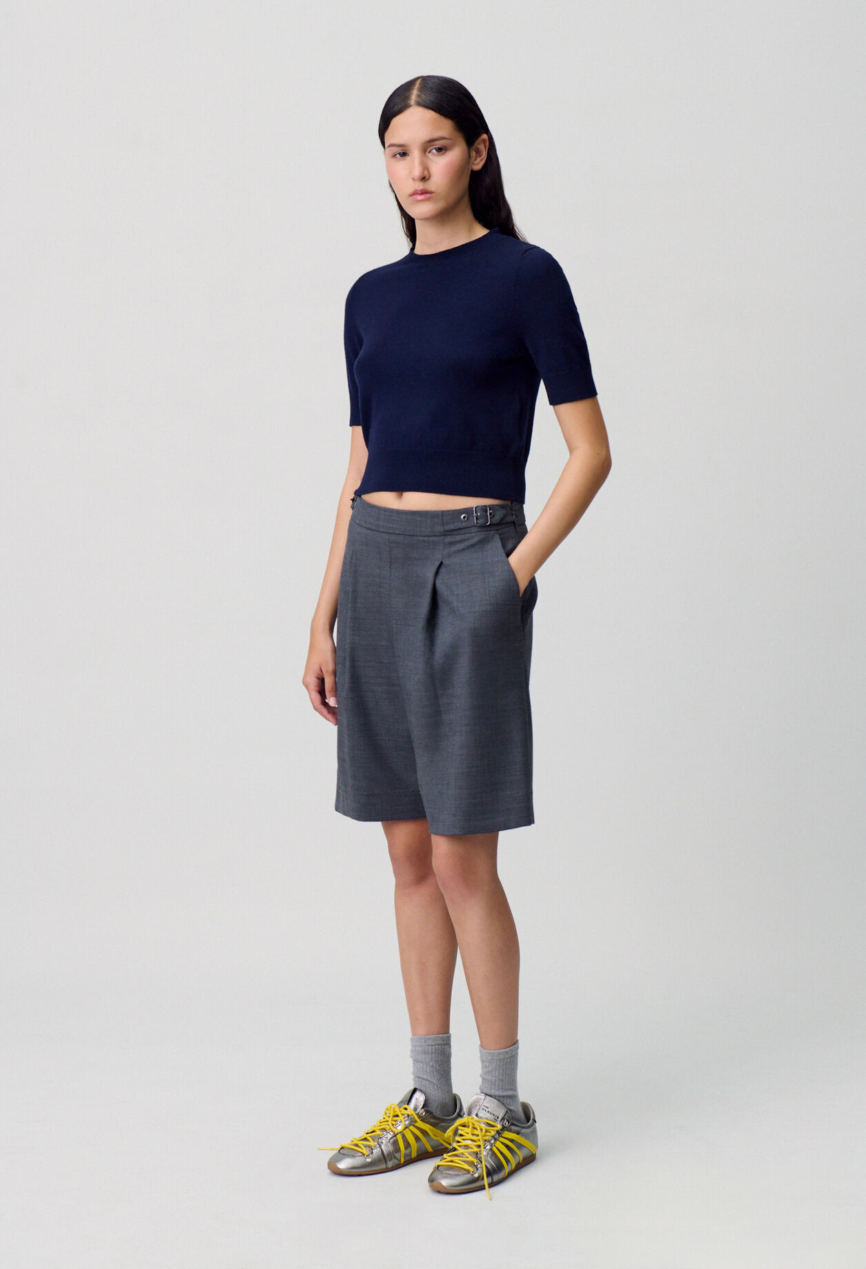 Top maille fine col