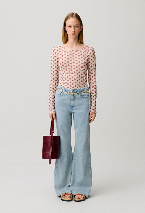 Flared denim jeans