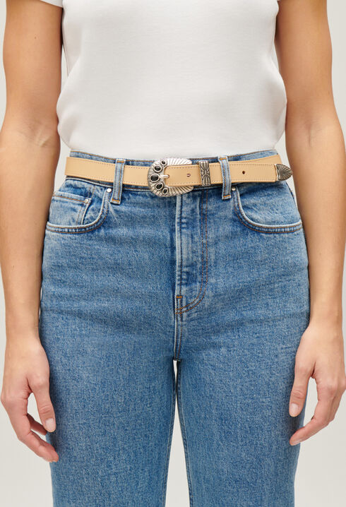 Ceinture cuir beige