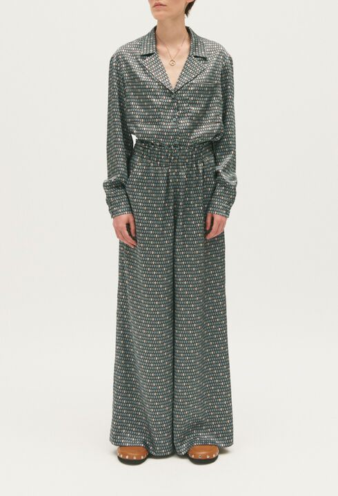 Satin floaty trousers