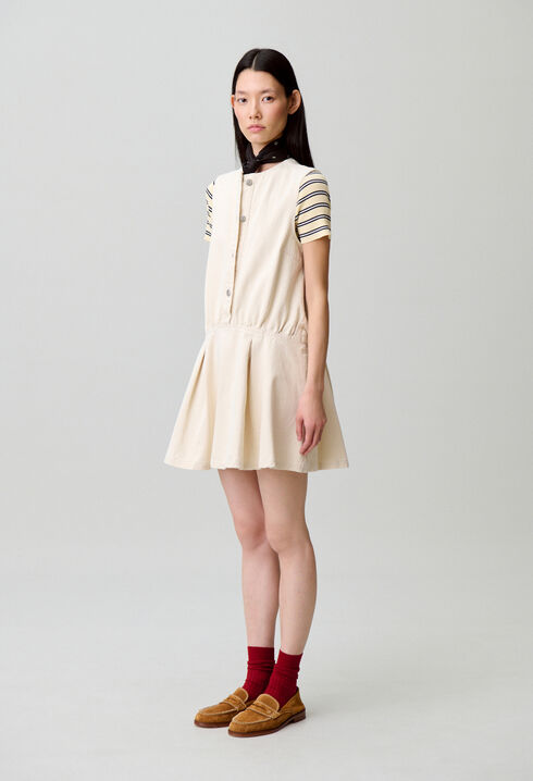 Flared light denim dress