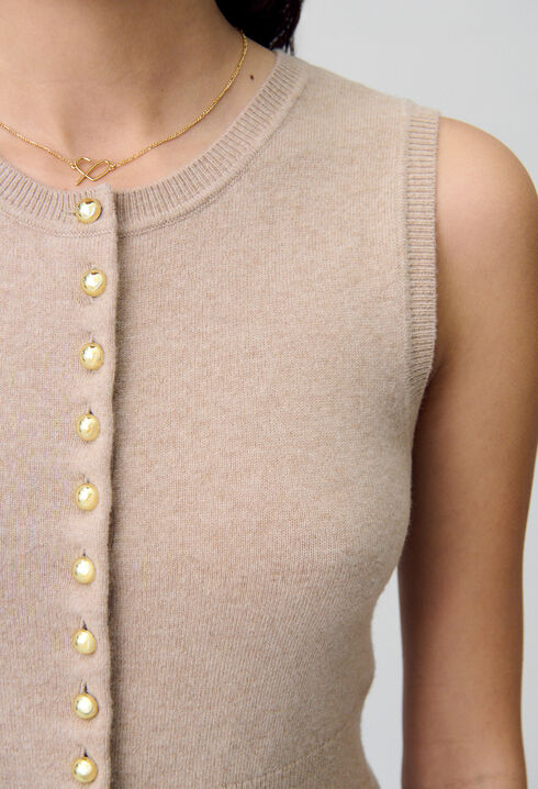 Top maille boutonné