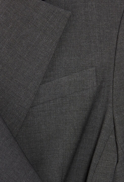 Veste tailleur cache-cœur gris chiné