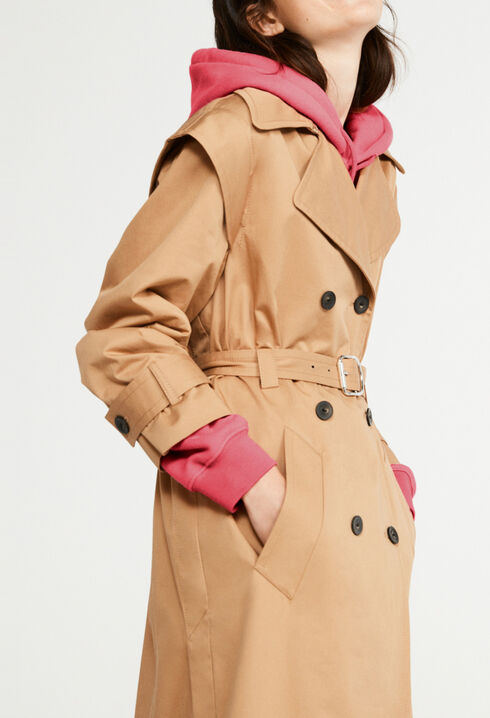 Beige organic cotton trench coat