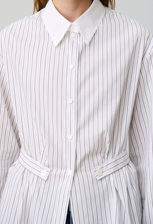 Striped poplin shirt
