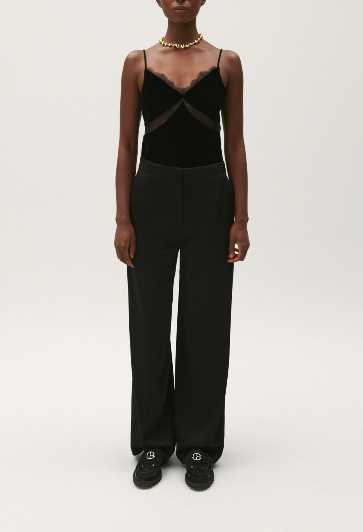 Black velour cami