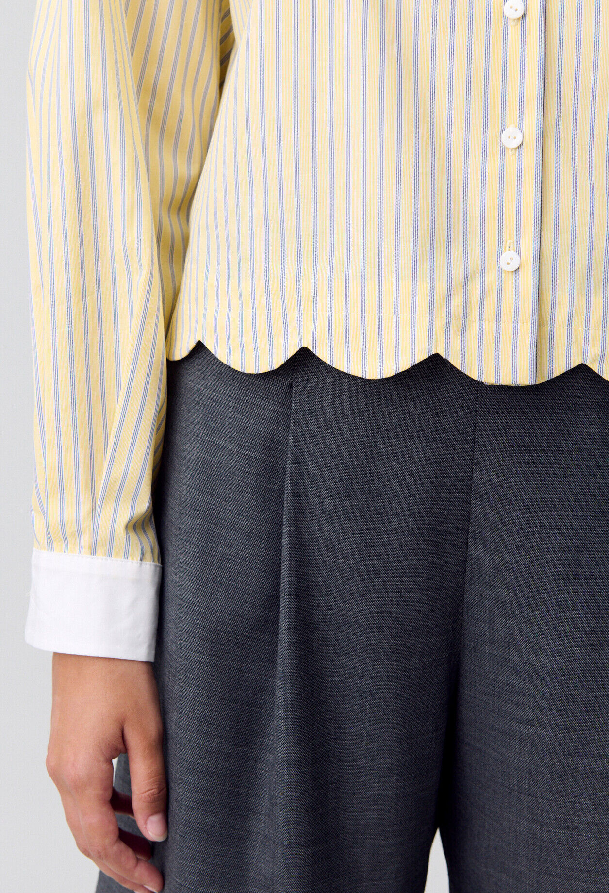 Chemise rayée col claudine