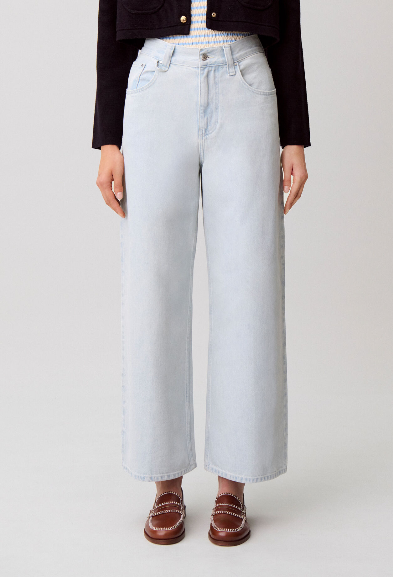 Washed denim jeans