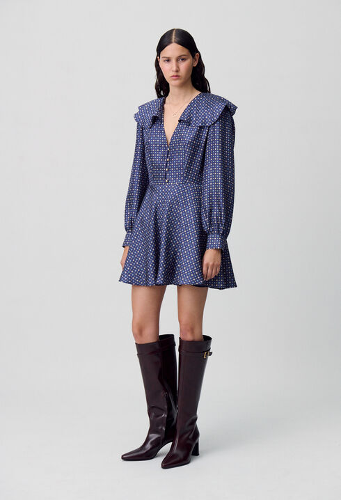 Robe courte soie imprimée
