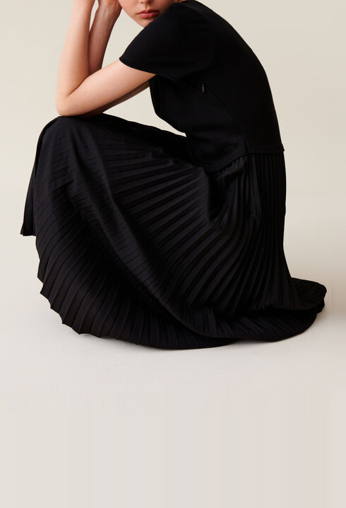 Twist Dual-Fabric Dress