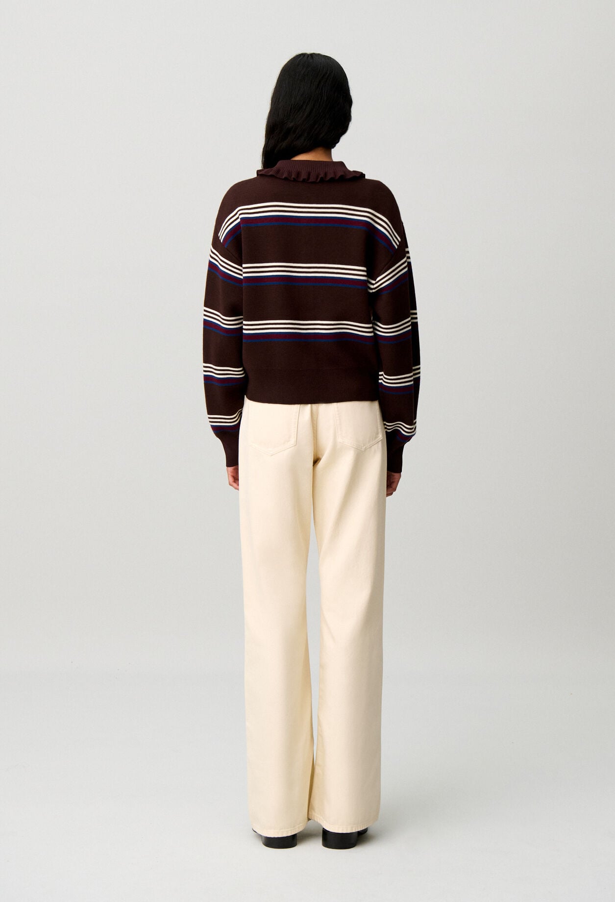 Gestreifter Strickcardigan