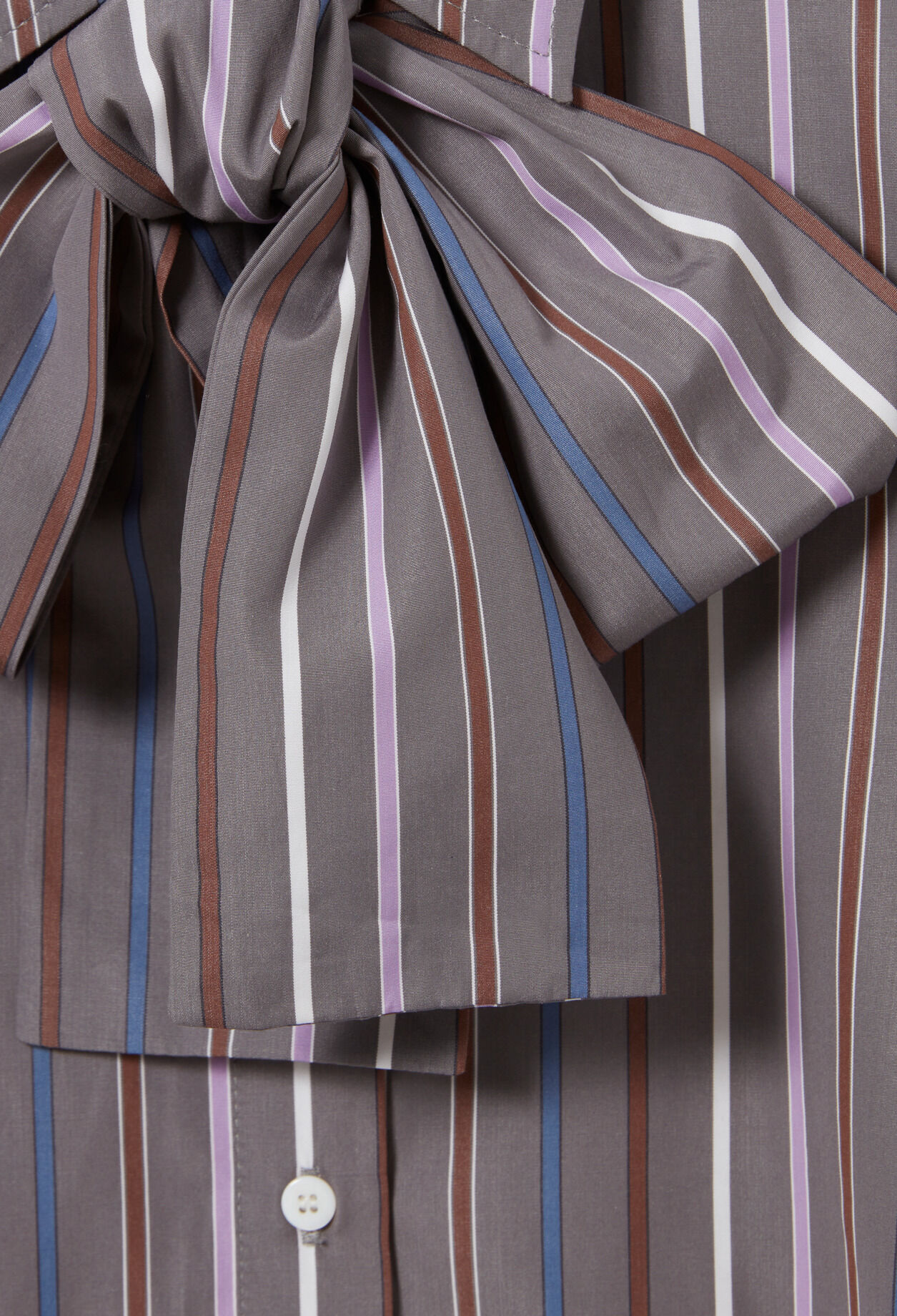 Striped Tie-Neck Blouse