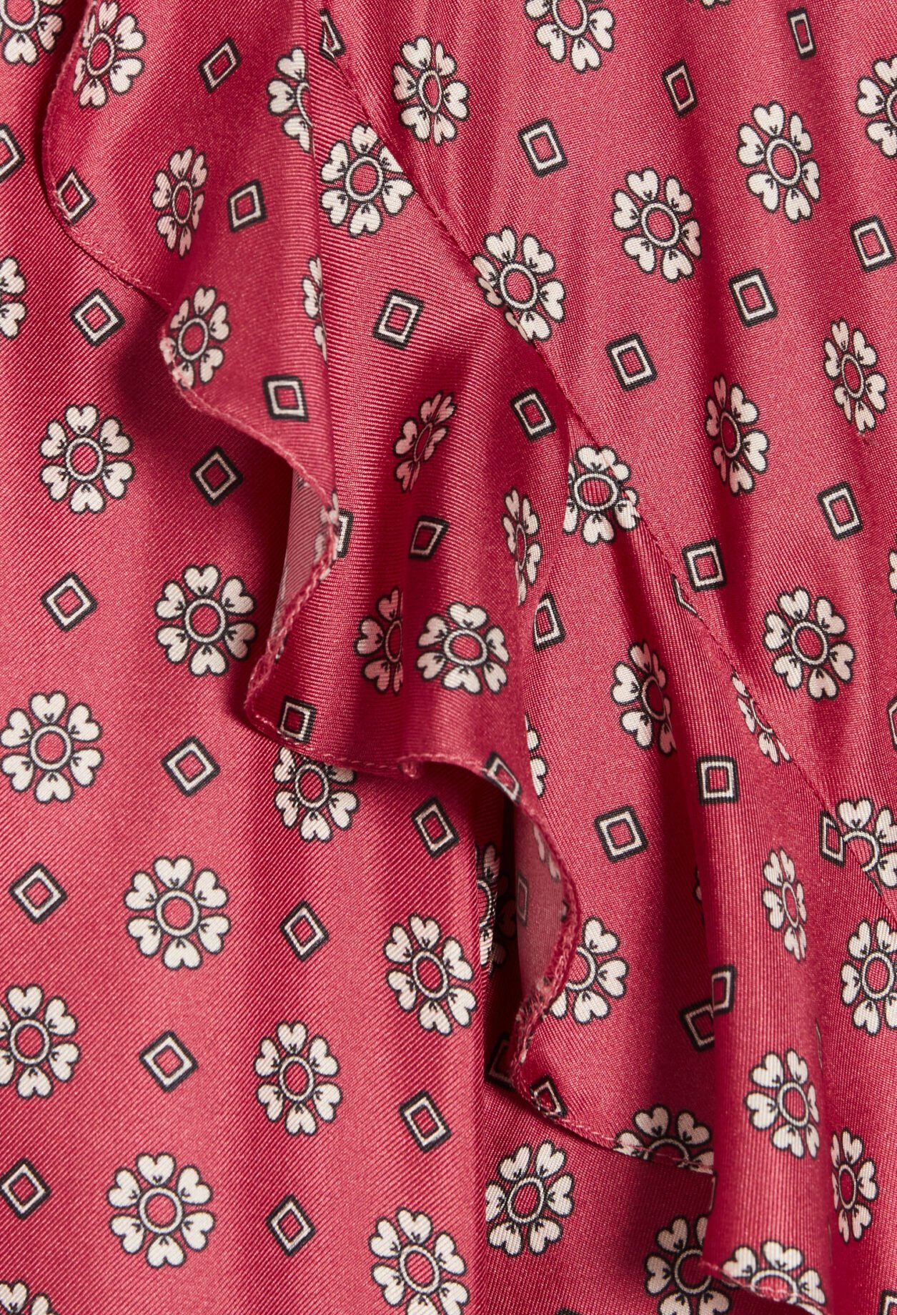 Robe courte satinée imprimée