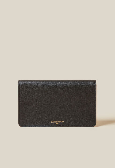 Large grained leather clutch