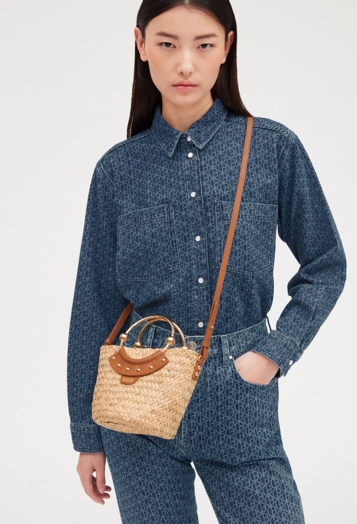 Mini panier Abeille paille