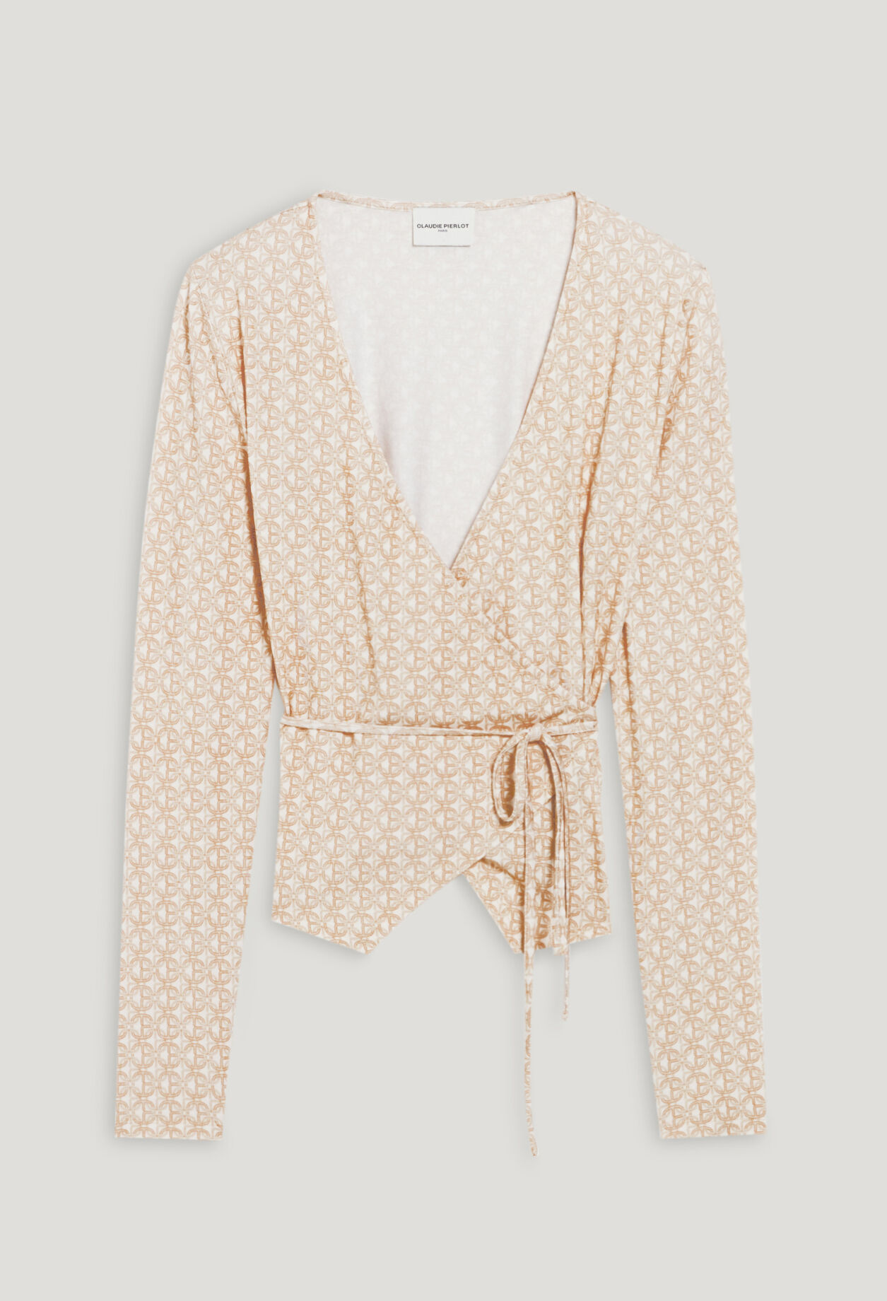 Beige wrap top