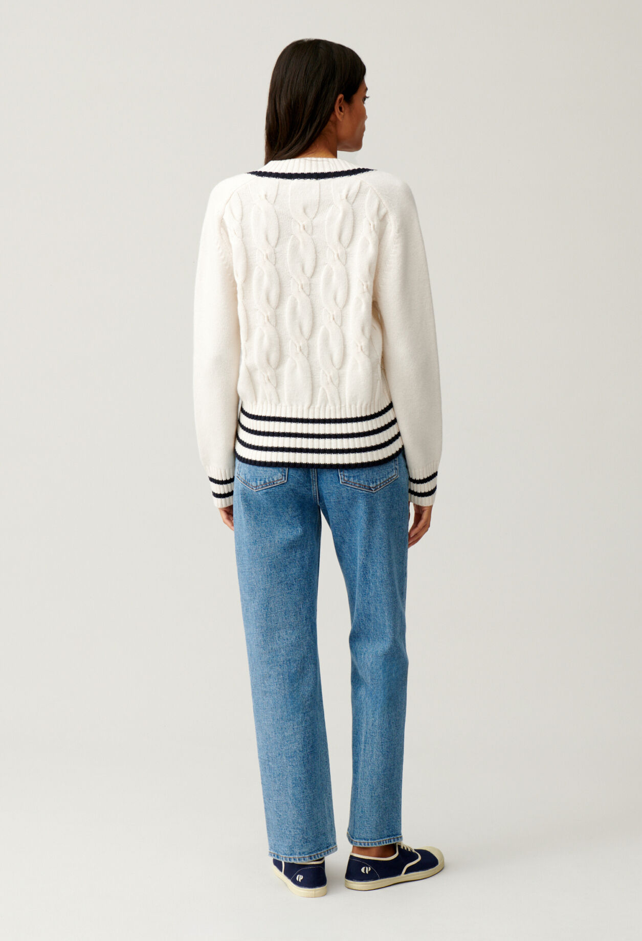 Beige cable knit jumper
