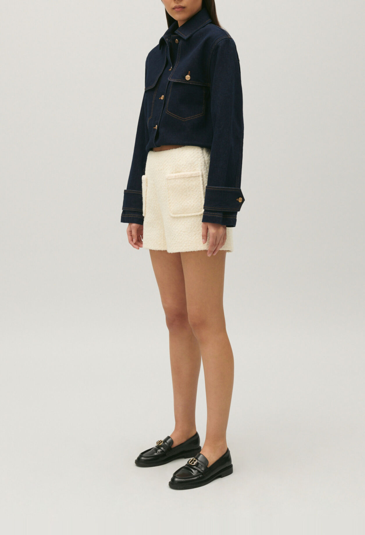 Short en tweed ivoire 
