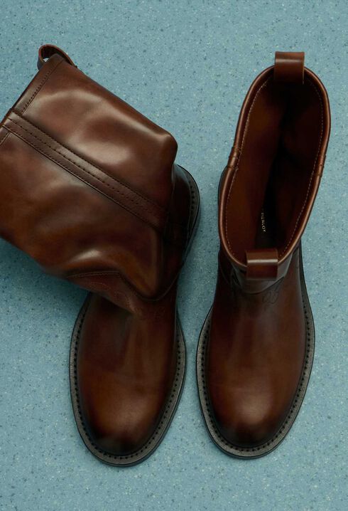Bottines santiags cuir lisse