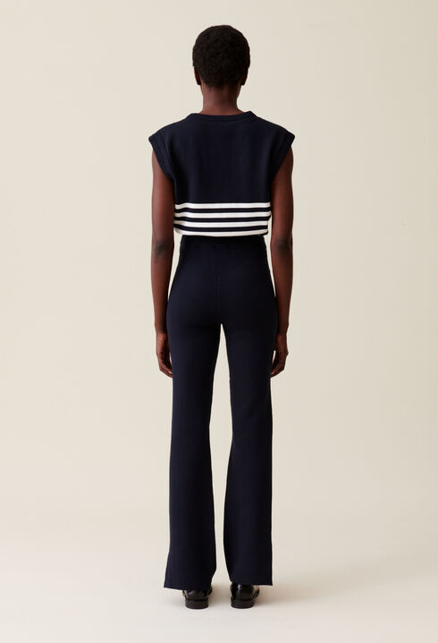 Pantalon maille marine