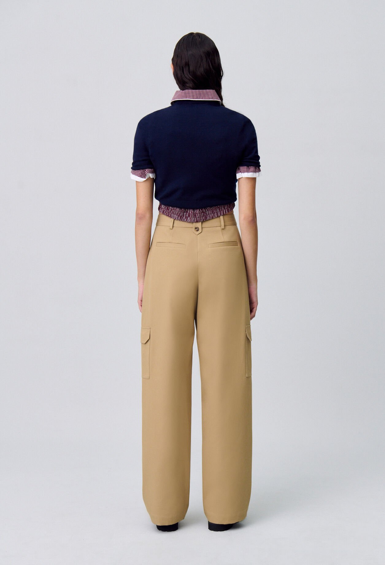 Wide-Leg Straight Cargo Trousers