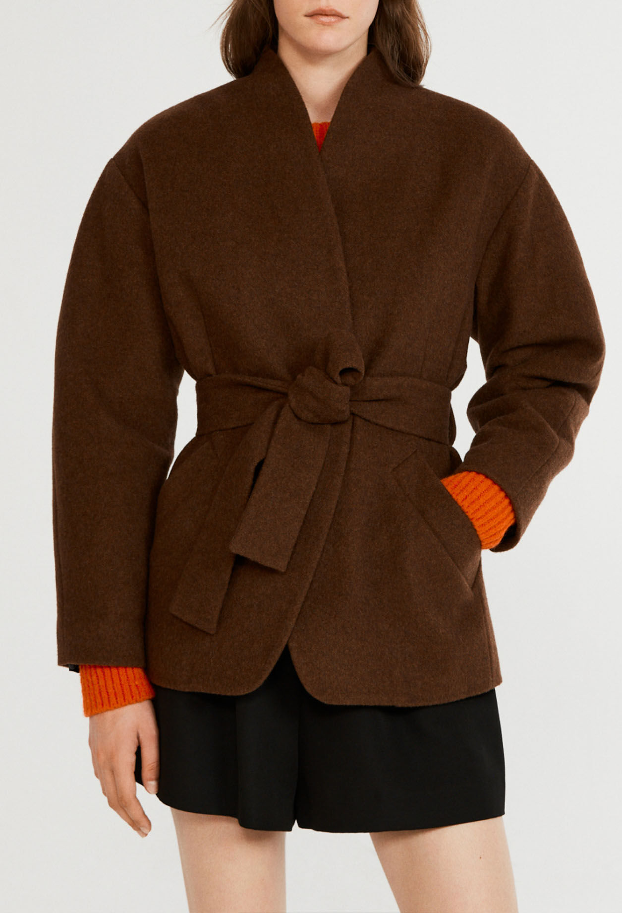 Belted wool jacket