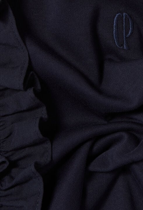 Bi-material cotton dress