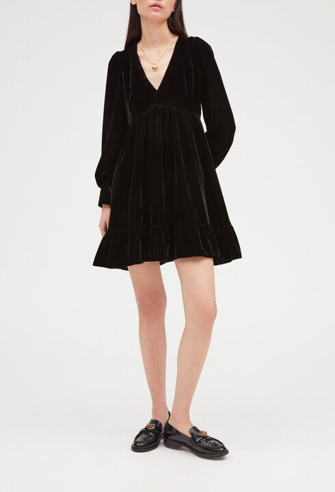 Robe courte velours noir
