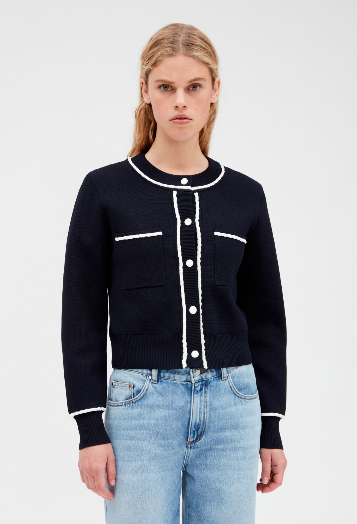 Cardigan liserés tressés