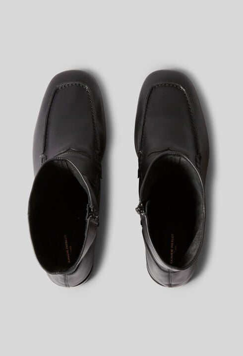 Leather Moccasin-Style Ankle Boots