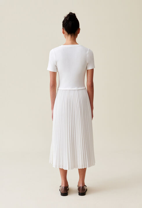 Twist Dual-Fabric Dress