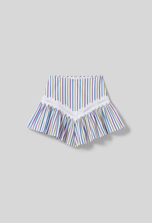 Jupe ray&eacute;e courte