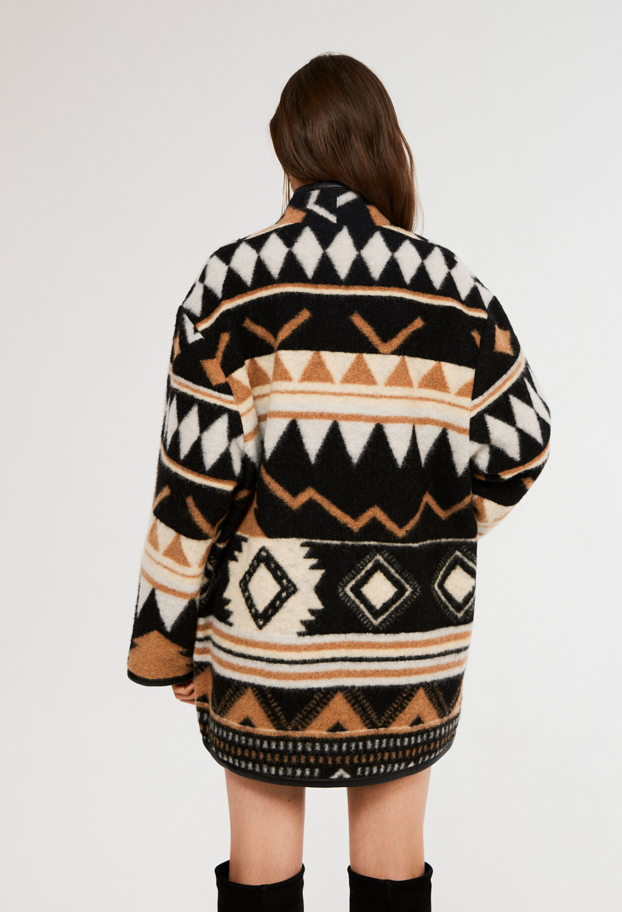 Patterned wool coat