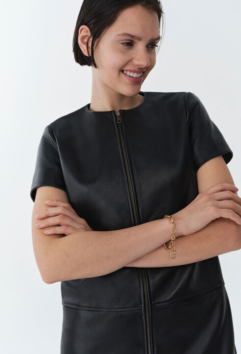 Robe cuir courte zippée