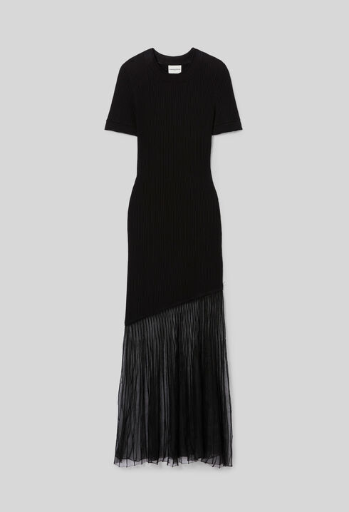 Long flared knitted dress